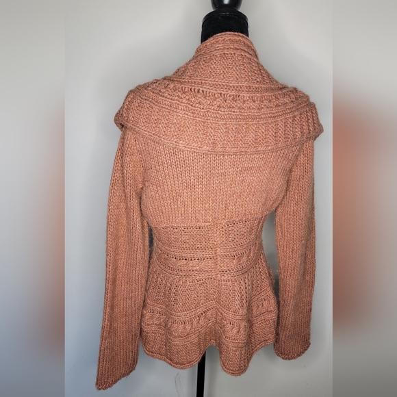 Anthropology Elsamada Chunky Knit Alpaca Wool Tie Front Cardigan Size M - Picture 5 of 12